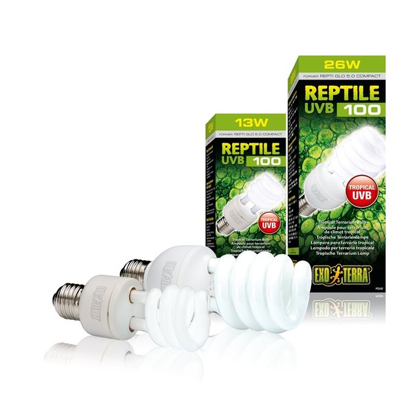 Exo Terra Reptile UVB 100 Tropische Terrarienlampe, E27 / 25 Watt