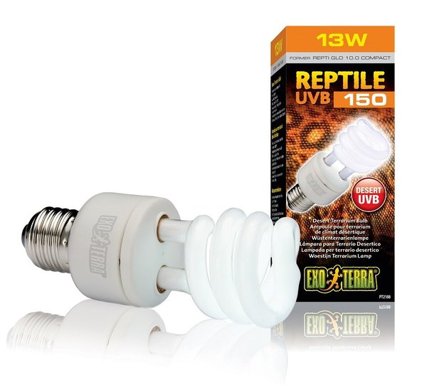 Exo Terra Reptile UVB 150 Wüsten-Terrarienlampe, E27 / 13 Watt