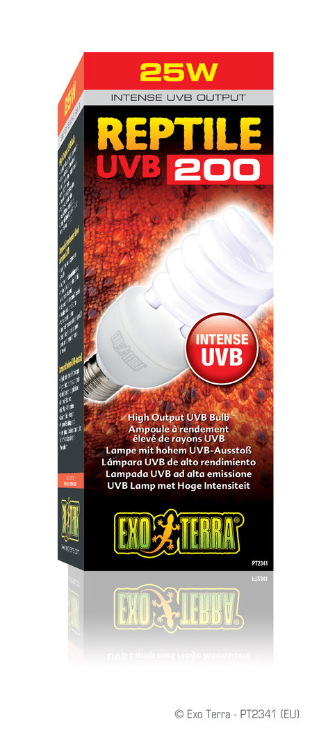 Exo Terra Reptile UVB 200 Wüsten-Terrarienlampe, E27 / 25 Watt