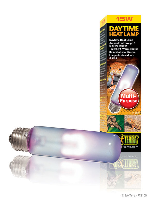 Exo Terra Daytime Heat Lamp Breitspektrum-Tageslichtlampe, E27 15W (länglich)
